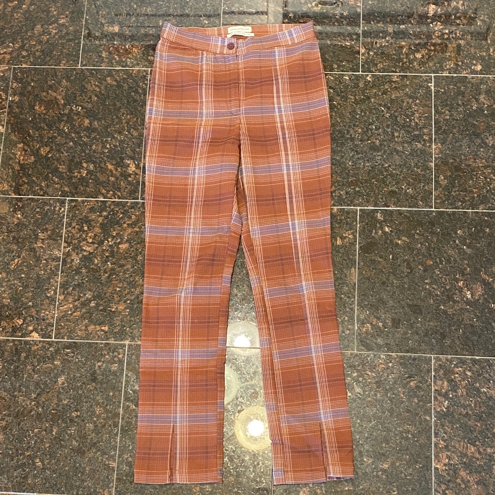 Urban Outfitters Plaid Chinos in Brown and Blue